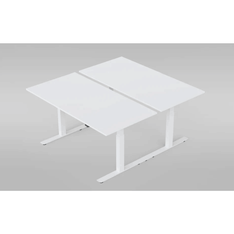 Flytta TWIN Sit-Stand Desk | Dual Motor Modular Bench-to-Solo Workstation FlexiFoot Shared Support