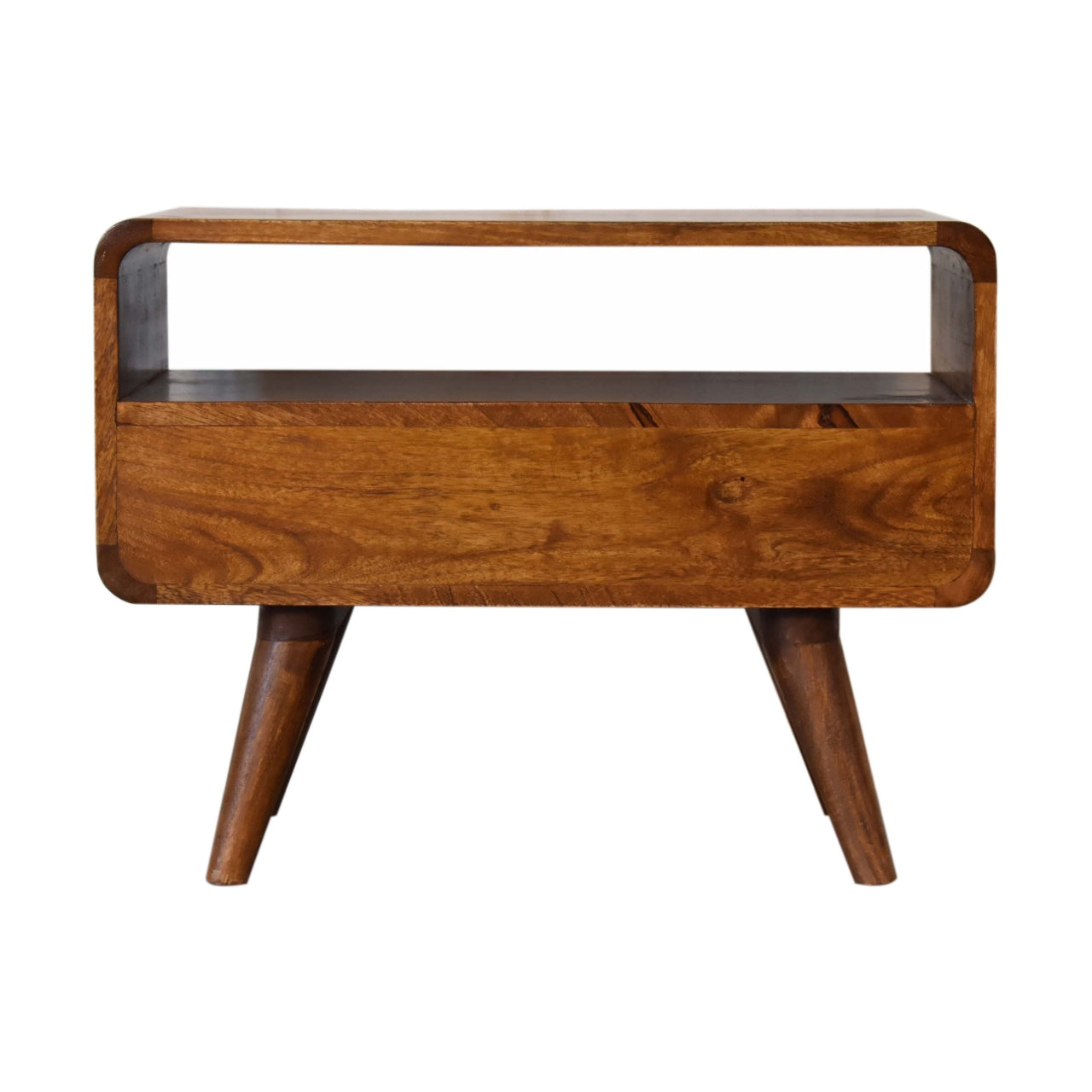 Artisan Mini Chestnut Curved Media Unit with 2 Drawers