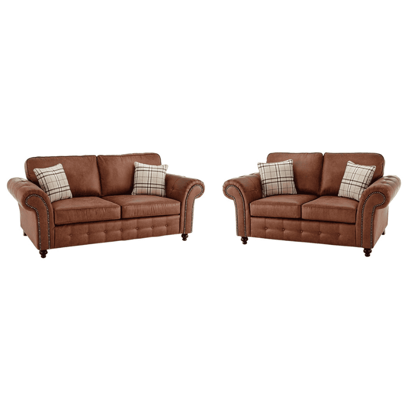 Oakland 3+2 Nevada Fabric Sofa Set — Tan