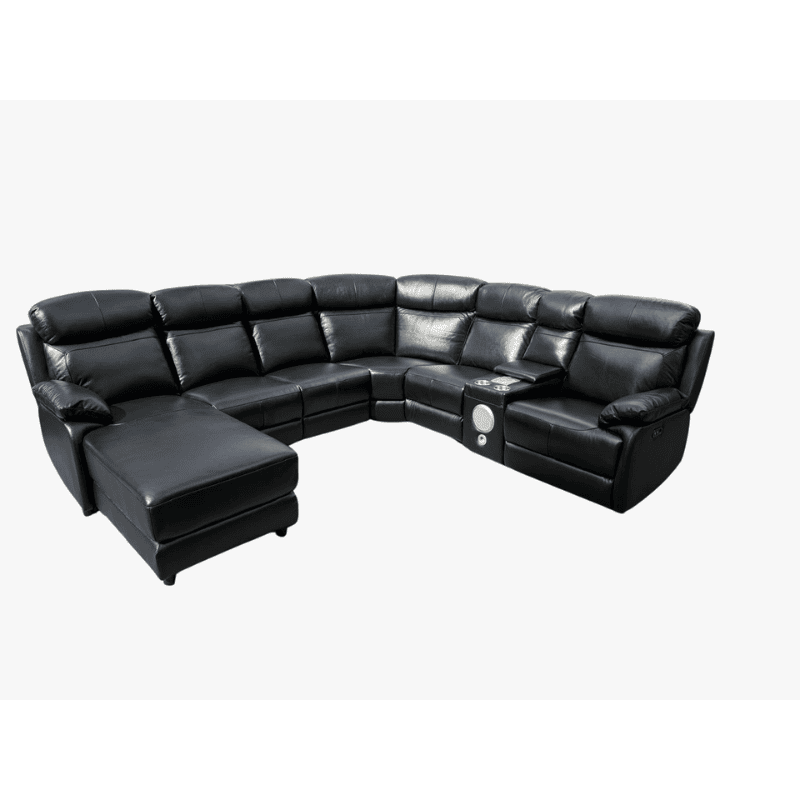 Malfi Modular Leather Corner Sofa with Speaker & Chaise
