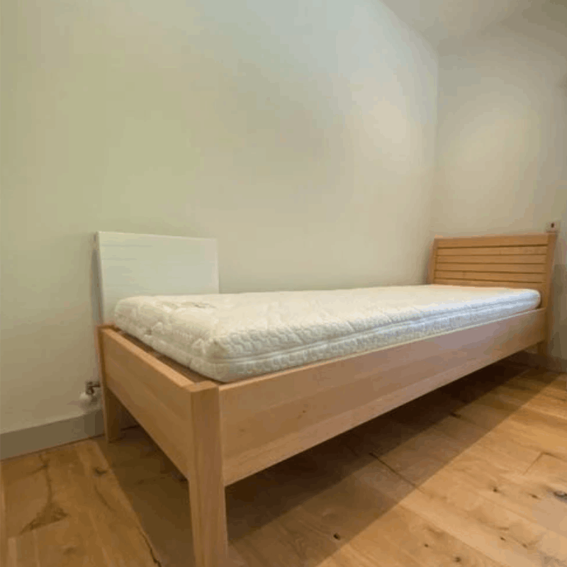Demko Greta Solid Wood Bed Frame | Metal-Free Natural Wood, 3D Flexible Slatted Support