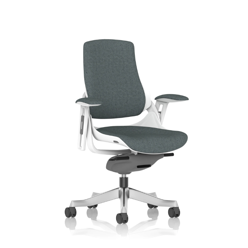 Dynamic Zure Executive Fabric Chair | Premium Fabric Upholstery Synchronized Tilt Mechanism White Shell