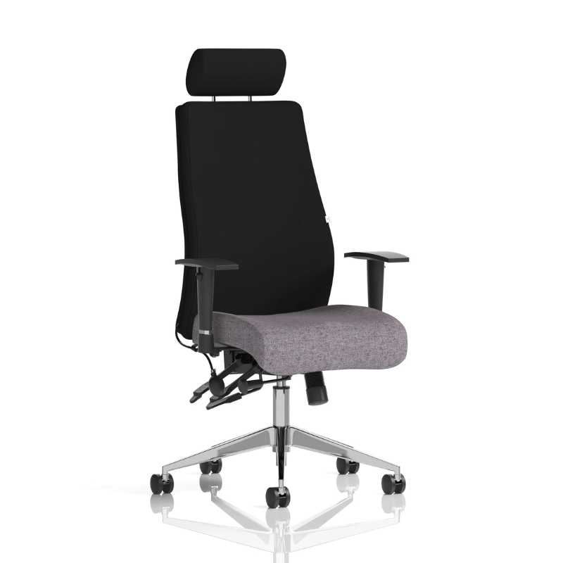 Dynamic Onyx High Back Chair | 24-Hour Intensive Use BS 5459 Certified Chrome Frame