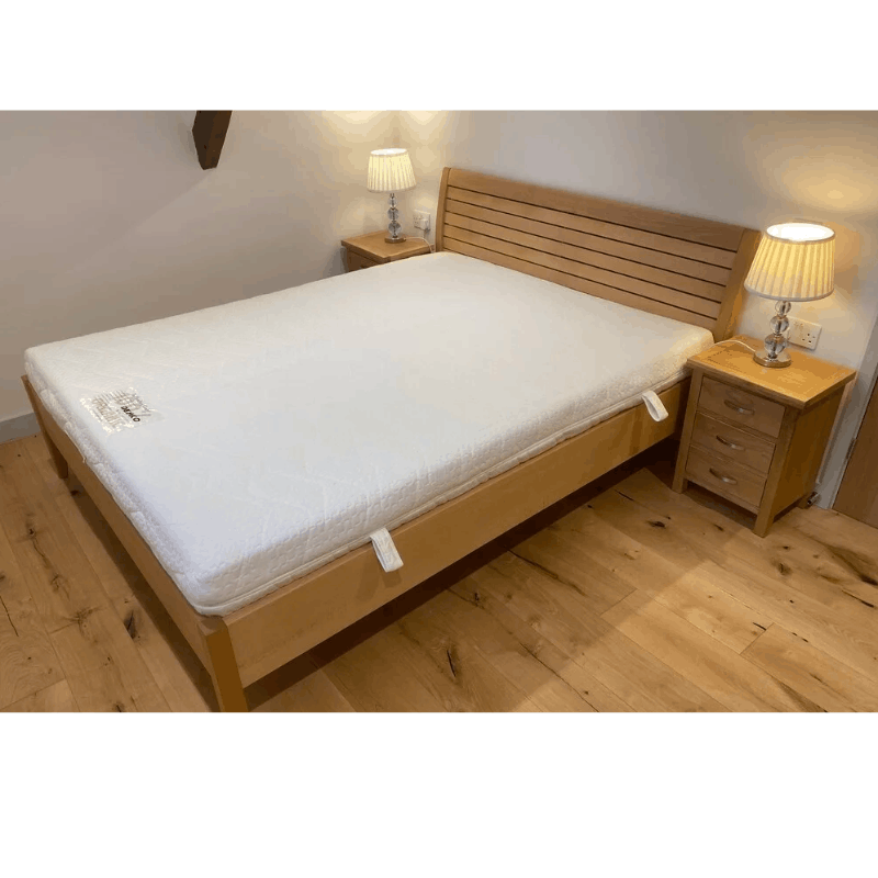 Demko Greta Solid Wood Bed Frame | Metal-Free Natural Wood, 3D Flexible Slatted Support