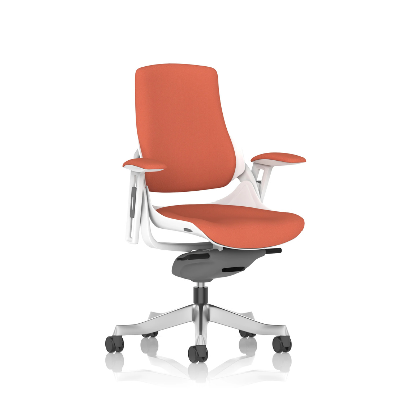 Dynamic Zure Executive Fabric Chair | Premium Fabric Upholstery Synchronized Tilt Mechanism White Shell