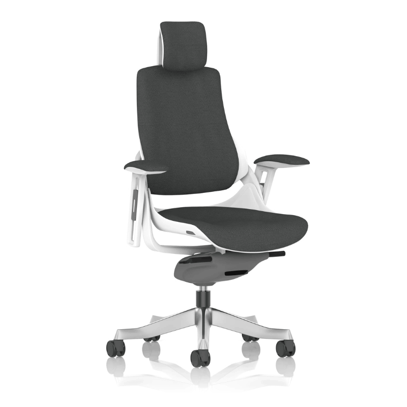 Dynamic Zure Executive Fabric Chair | Premium Fabric Upholstery Synchronized Tilt Mechanism White Shell