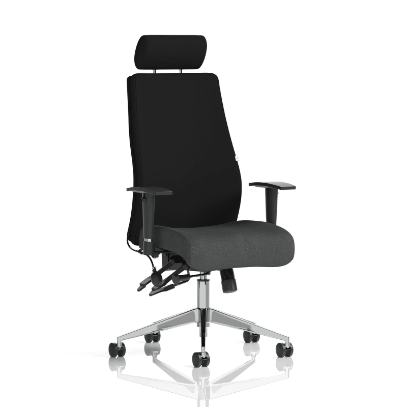 Dynamic Onyx High Back Chair | 24-Hour Intensive Use BS 5459 Certified Chrome Frame