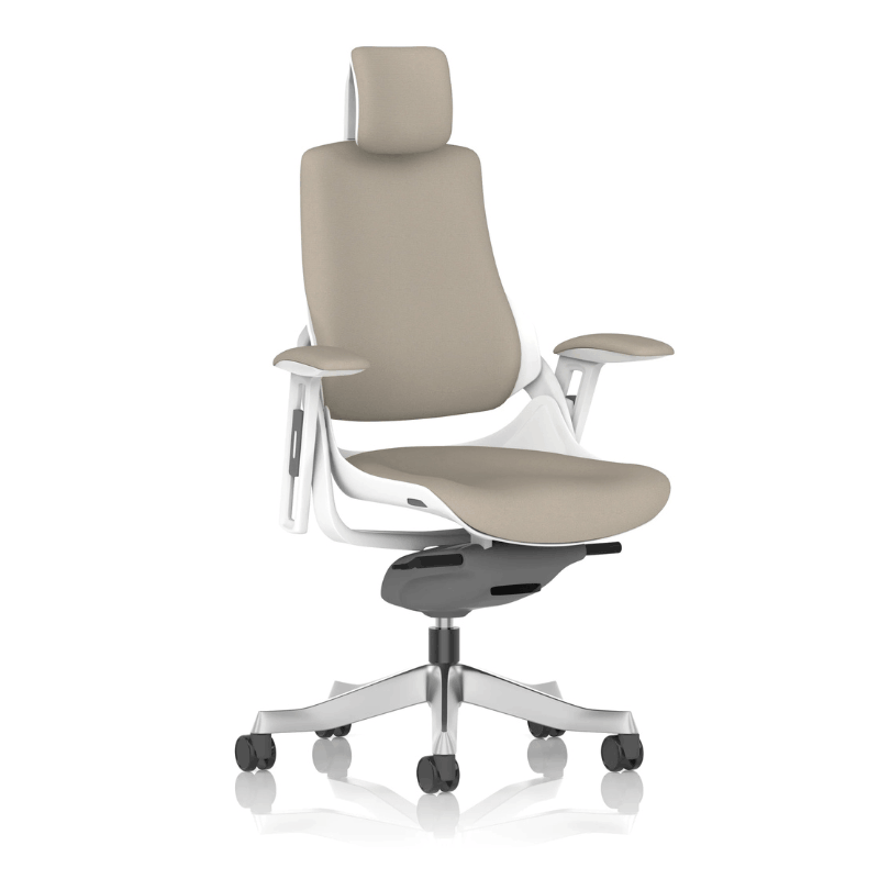 Dynamic Zure Executive Fabric Chair | Premium Fabric Upholstery Synchronized Tilt Mechanism White Shell