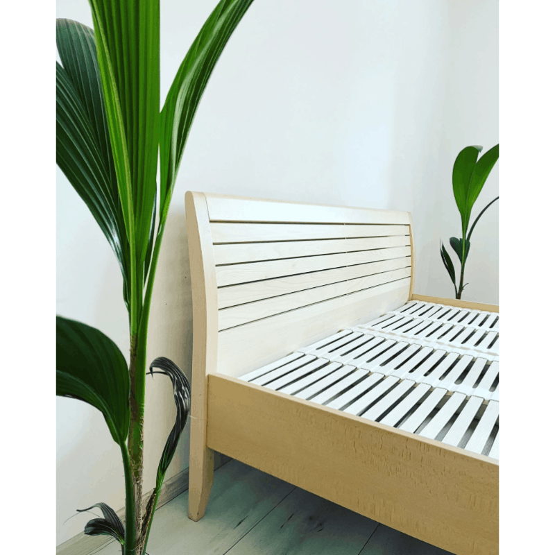 Demko Greta Solid Wood Bed Frame | Metal-Free Natural Wood, 3D Flexible Slatted Support