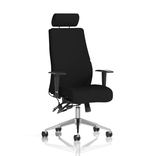 Dynamic Onyx High Back Chair | 24-Hour Intensive Use BS 5459 Certified Chrome Frame