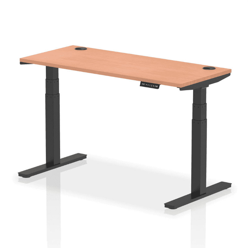 Air Height Adjustable Slimline Desk with Cable Ports