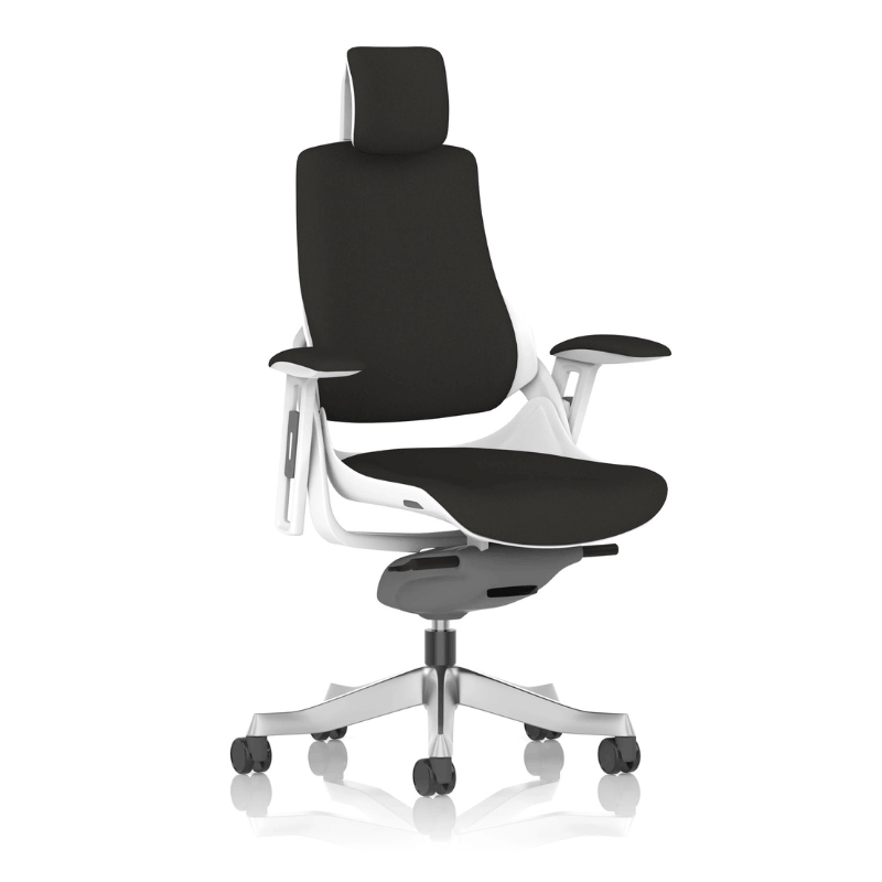 Dynamic Zure Executive Fabric Chair | Premium Fabric Upholstery Synchronized Tilt Mechanism White Shell