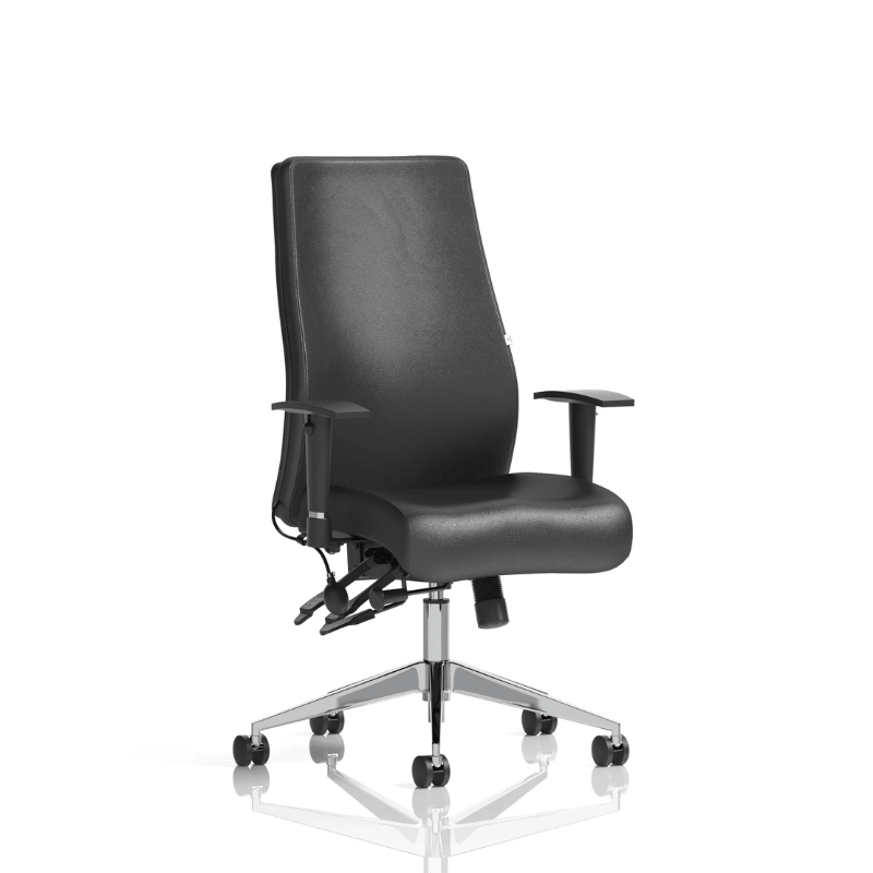 Dynamic Onyx High Back Chair | 24-Hour Intensive Use BS 5459 Certified Chrome Frame