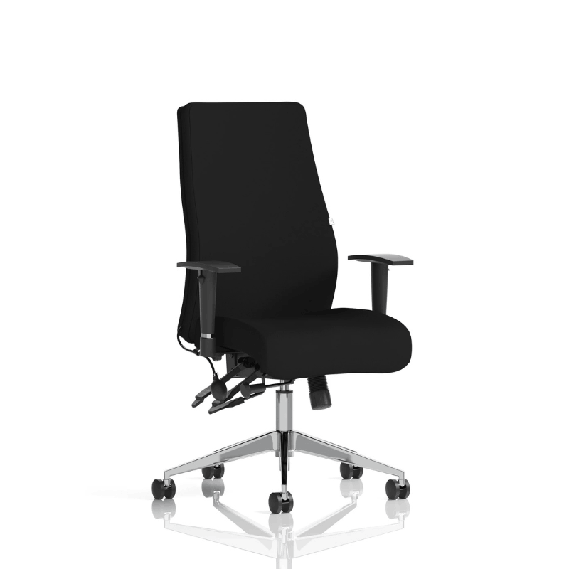 Dynamic Onyx High Back Chair | 24-Hour Intensive Use BS 5459 Certified Chrome Frame