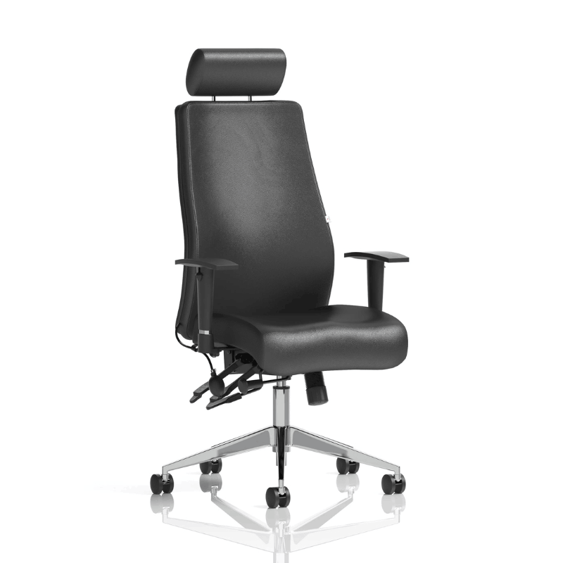 Dynamic Onyx High Back Chair | 24-Hour Intensive Use BS 5459 Certified Chrome Frame