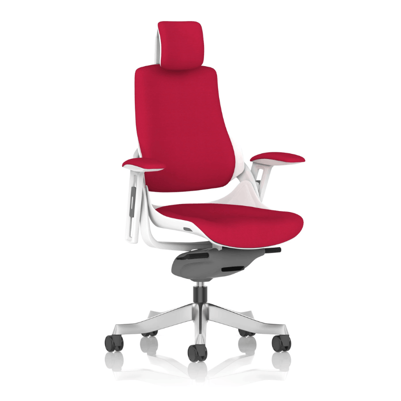 Dynamic Zure Executive Fabric Chair | Premium Fabric Upholstery Synchronized Tilt Mechanism White Shell