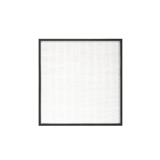 Square air filter with black frame on a white background
