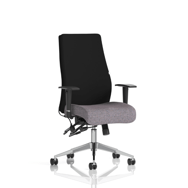 Dynamic Onyx High Back Chair | 24-Hour Intensive Use BS 5459 Certified Chrome Frame