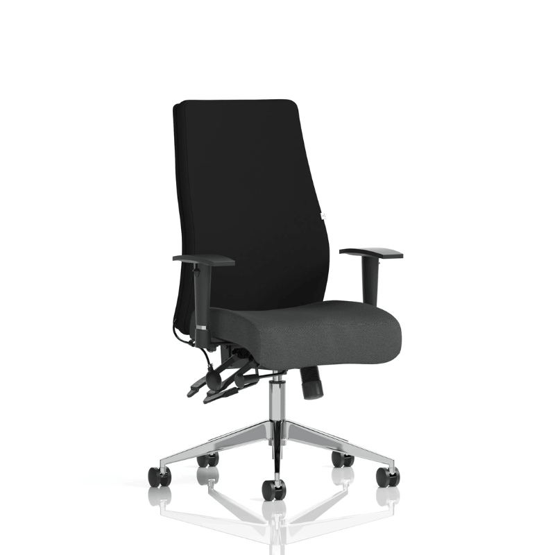 Dynamic Onyx High Back Chair | 24-Hour Intensive Use BS 5459 Certified Chrome Frame