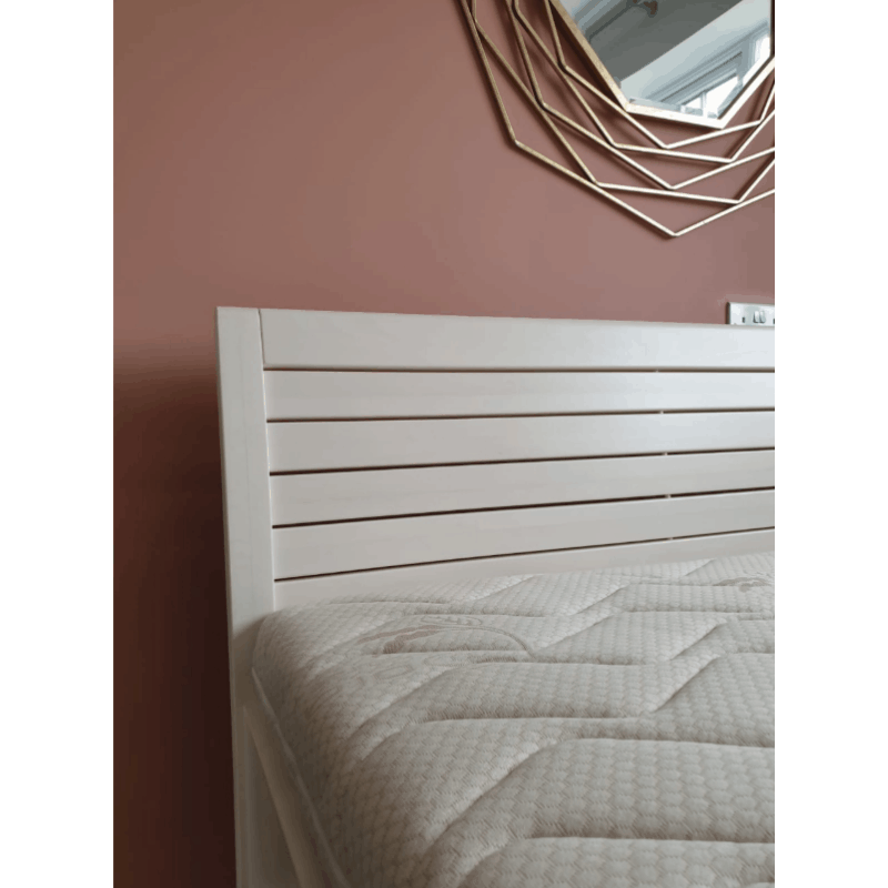 Demko Greta Solid Wood Bed Frame | Metal-Free Natural Wood, 3D Flexible Slatted Support
