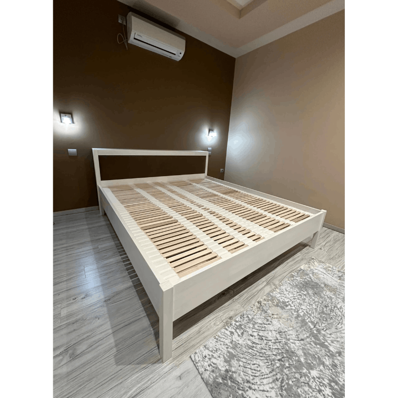 Demko Florence Solid Wood Bed Frame | Premium White Beech, Metal-Free 3D Flexible Slatted Support