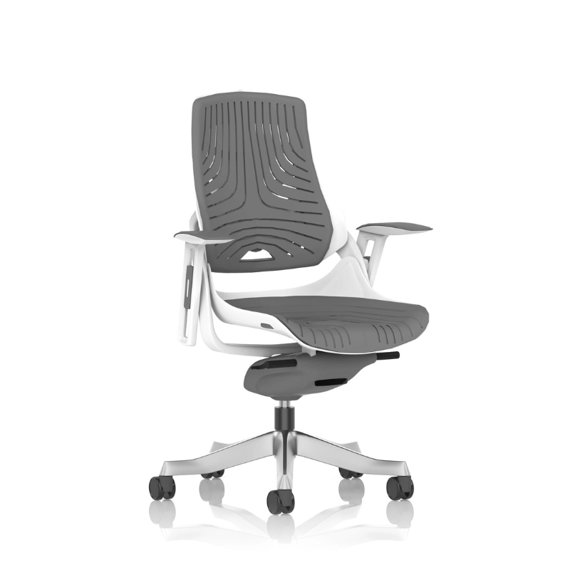 Dynamic Zure White Shell Elastomer Chair | Synchronised Tilt Mechanism Height Adjustable Backrest Frame