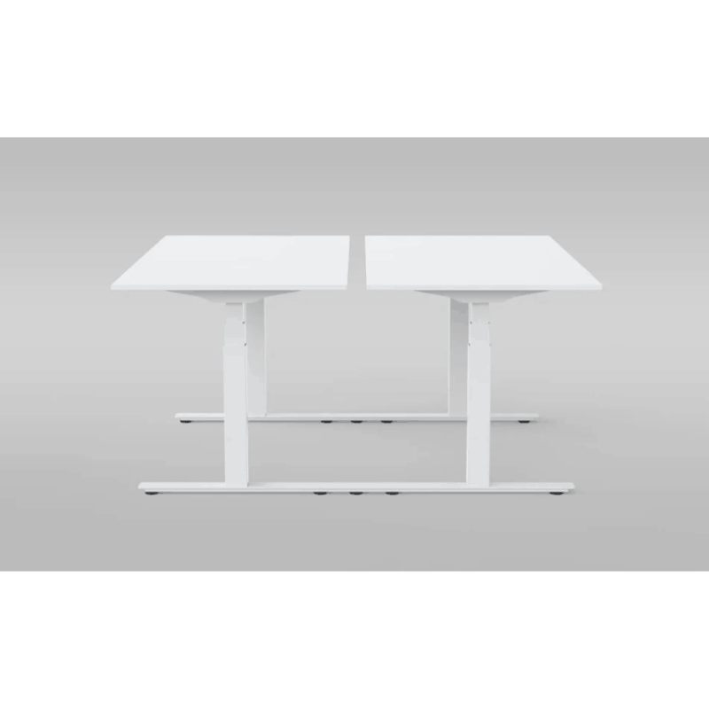 Flytta TWIN Sit-Stand Desk | Dual Motor Modular Bench-to-Solo Workstation FlexiFoot Shared Support