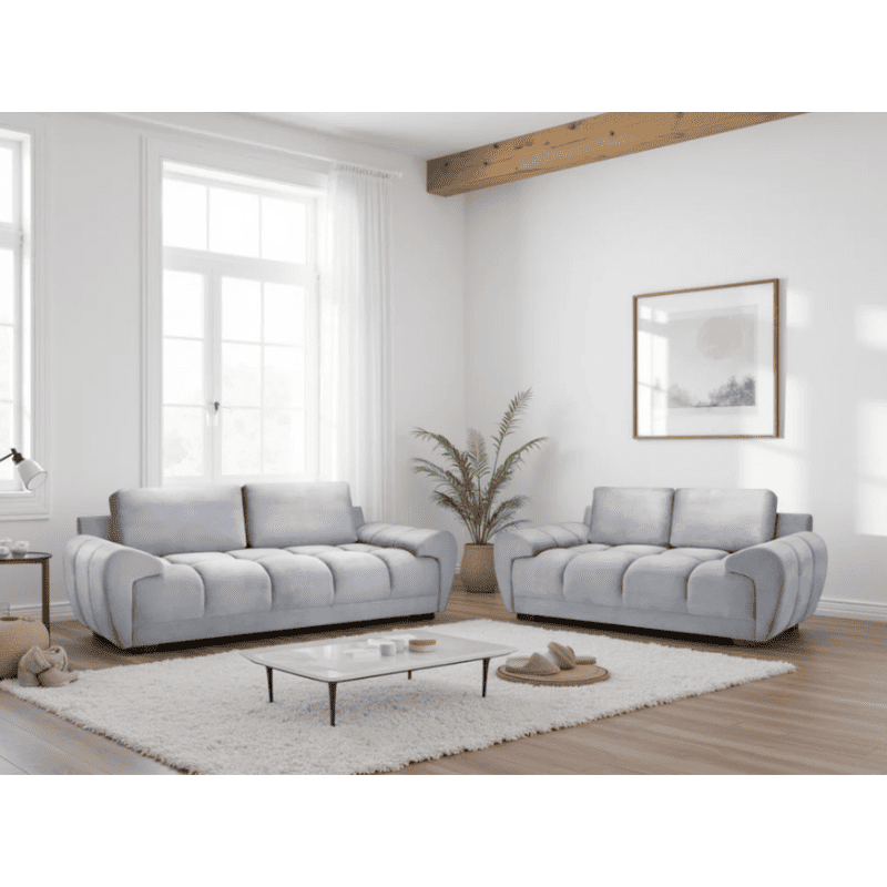 Azzuro 3+2 Plush Velvet Sofa Set