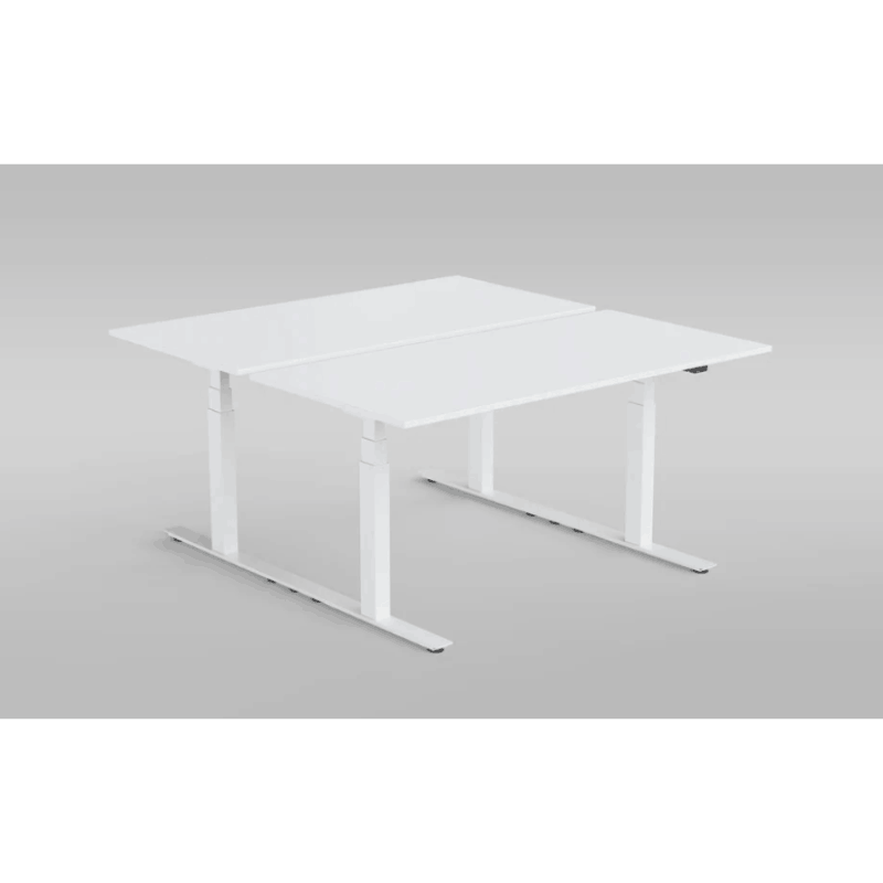 Flytta TWIN Sit-Stand Desk | Dual Motor Modular Bench-to-Solo Workstation FlexiFoot Shared Support