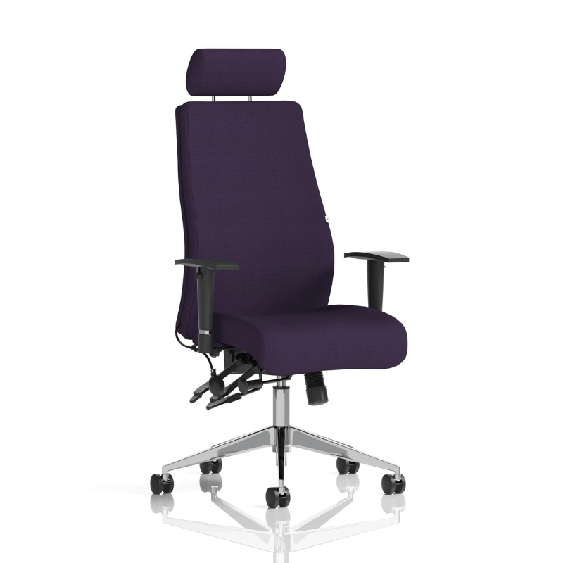 Dynamic Onyx High Back Chair | 24-Hour Intensive Use BS 5459 Certified Chrome Frame