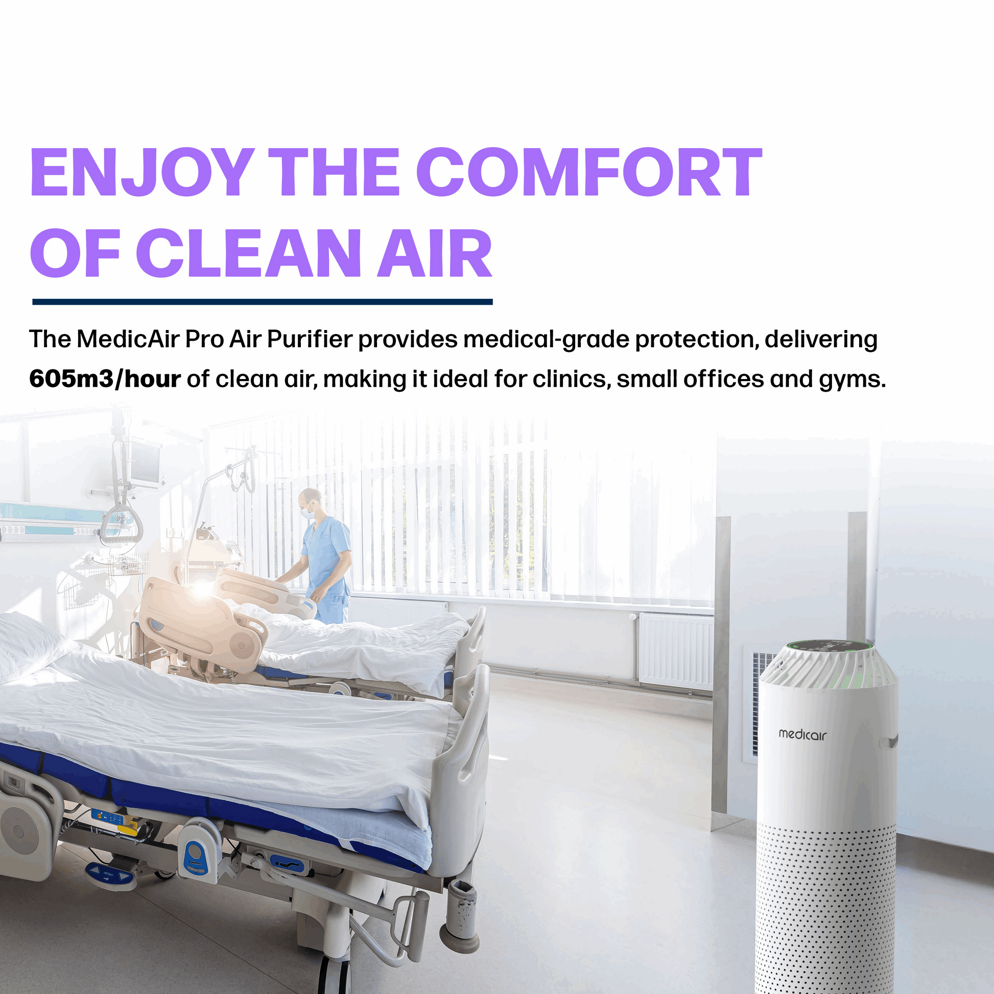 MedicAir Pro — Medical‑Grade Air Purification for Modern Homes & Workspaces