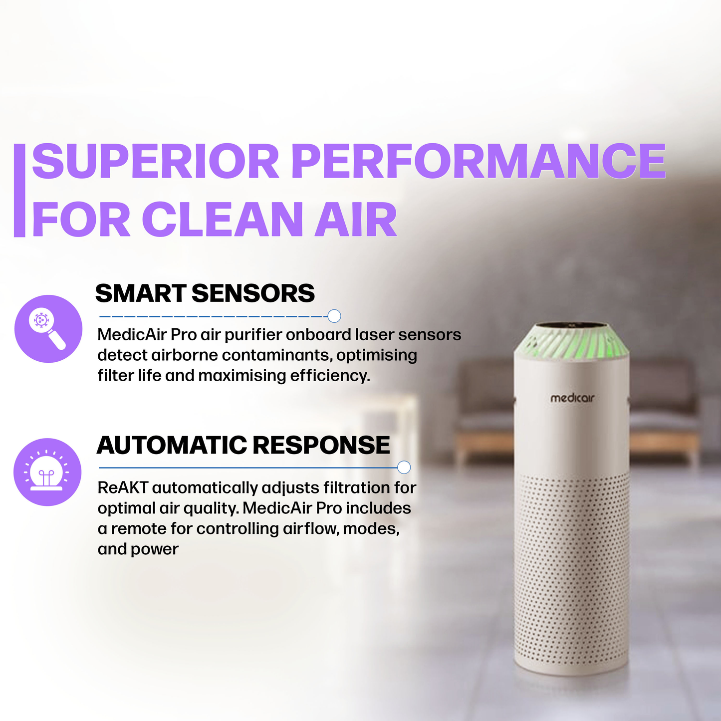 MedicAir Pro – Full-Size Medical-Grade Air Purifier for Homes, Clinics & Commercial Spaces