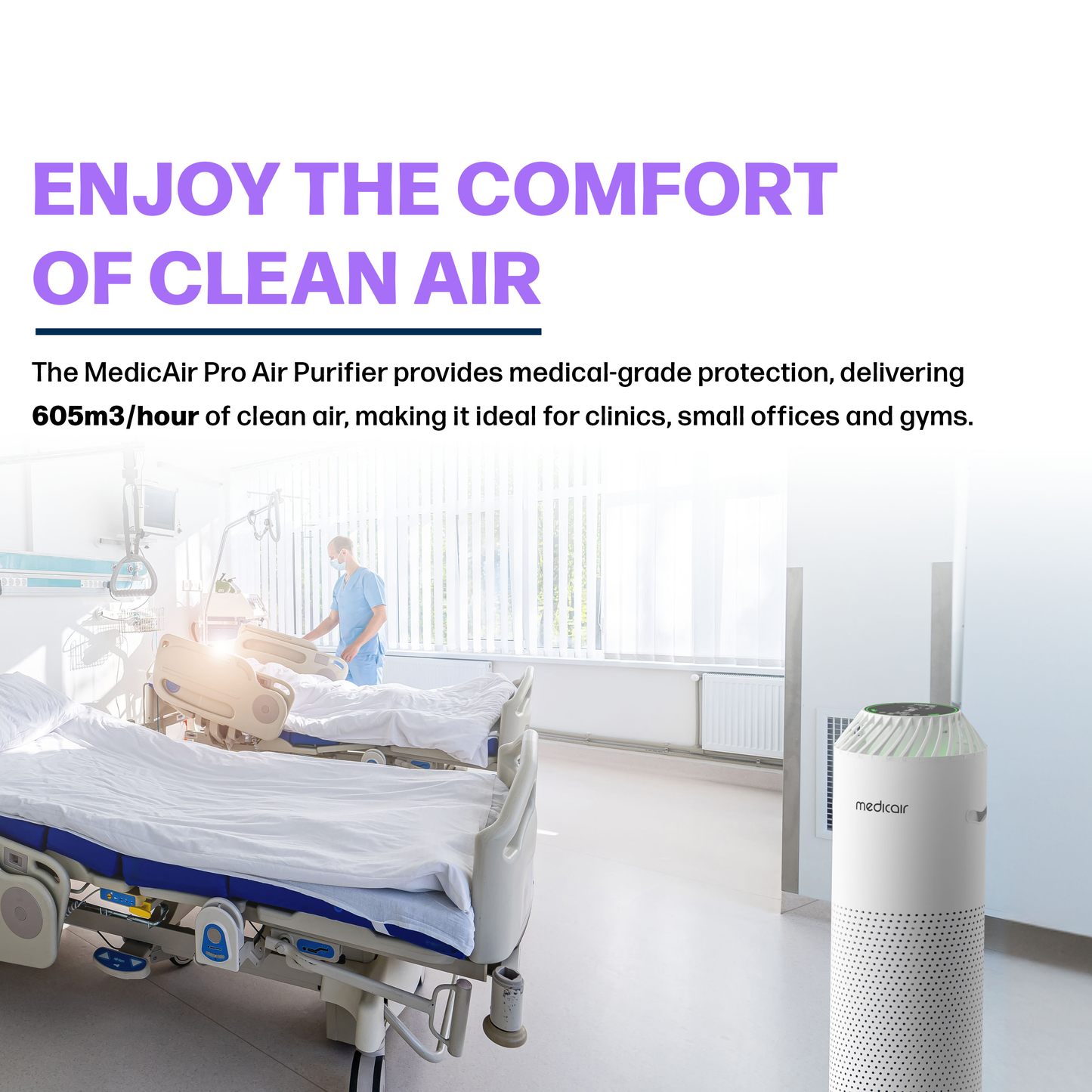 MedicAir Pro – Full-Size Medical-Grade Air Purifier for Homes, Clinics & Commercial Spaces