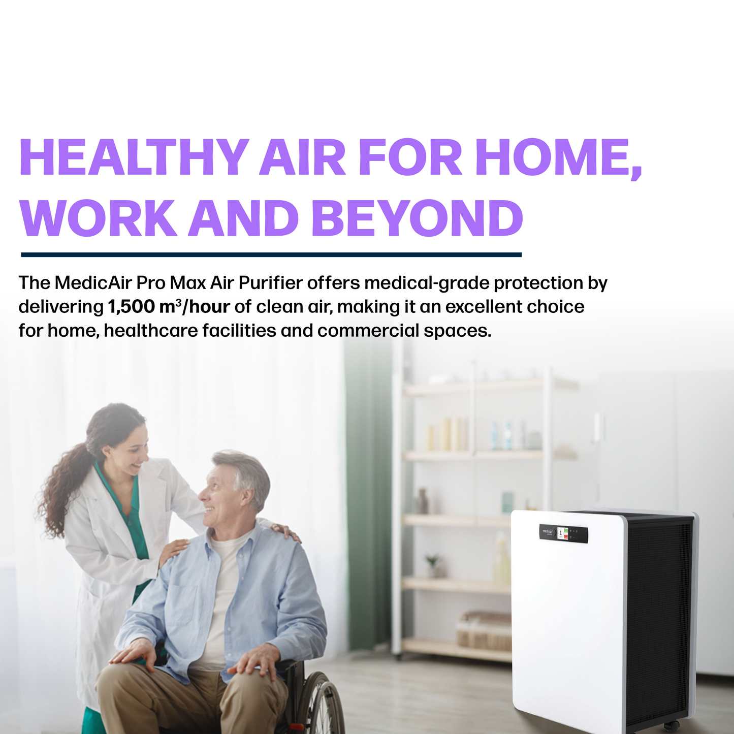 MedicAir Pro Max – Premium Medical-Grade Air Purifier for Large Spaces & Professional Use