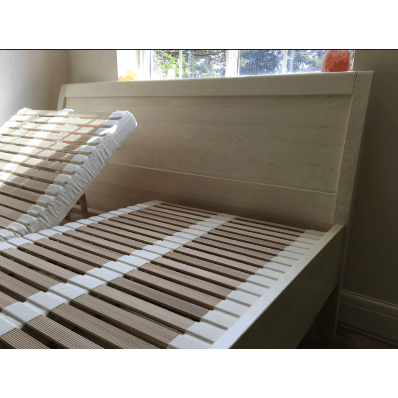 Demko Greta Solid Wood Bed Frame | Metal-Free Natural Wood, 3D Flexible Slatted Support