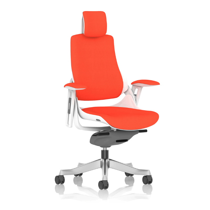 Dynamic Zure Executive Fabric Chair | Premium Fabric Upholstery Synchronized Tilt Mechanism White Shell