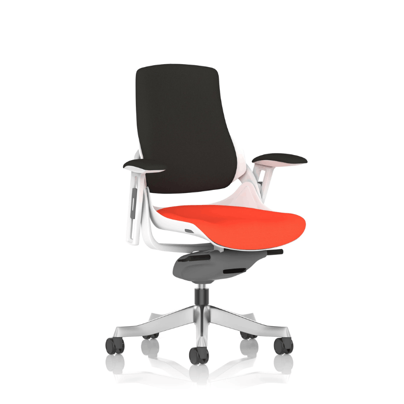 Dynamic Zure Executive Fabric Chair | Premium Fabric Upholstery Synchronized Tilt Mechanism White Shell