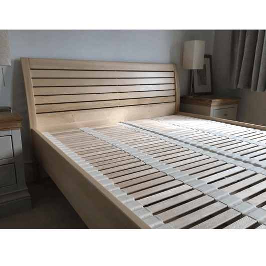 Demko Greta Solid Wood Bed Frame | Metal-Free Natural Wood, 3D Flexible Slatted Support