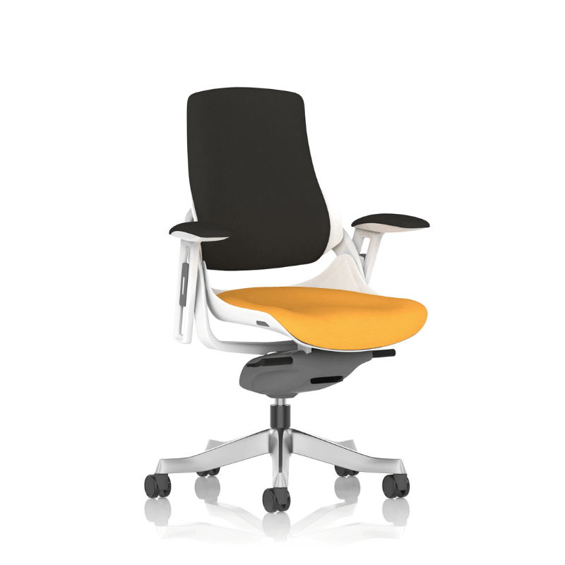Dynamic Zure Executive Fabric Chair | Premium Fabric Upholstery Synchronized Tilt Mechanism White Shell
