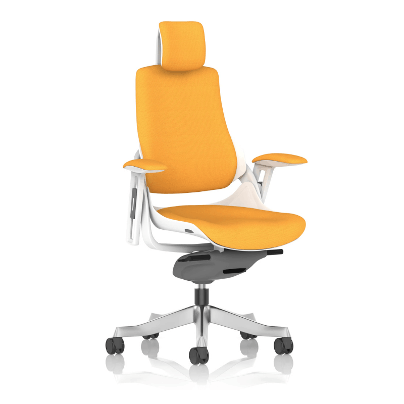 Dynamic Zure Executive Fabric Chair | Premium Fabric Upholstery Synchronized Tilt Mechanism White Shell