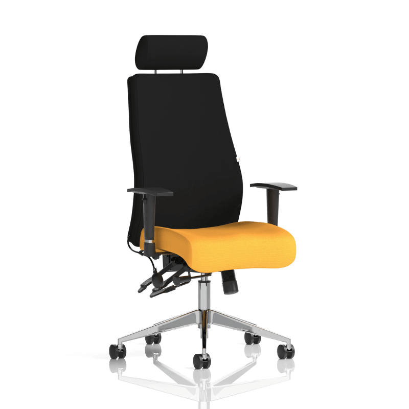 Dynamic Onyx High Back Chair | 24-Hour Intensive Use BS 5459 Certified Chrome Frame