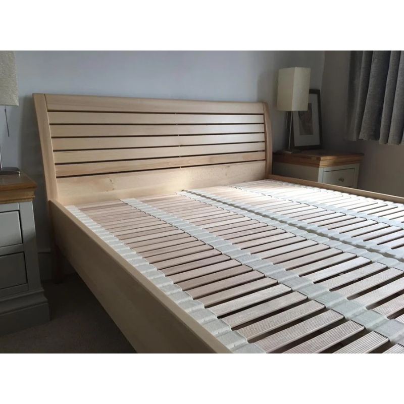 Demko Greta Solid Wood Bed Frame | Metal-Free Natural Wood, 3D Flexible Slatted Support