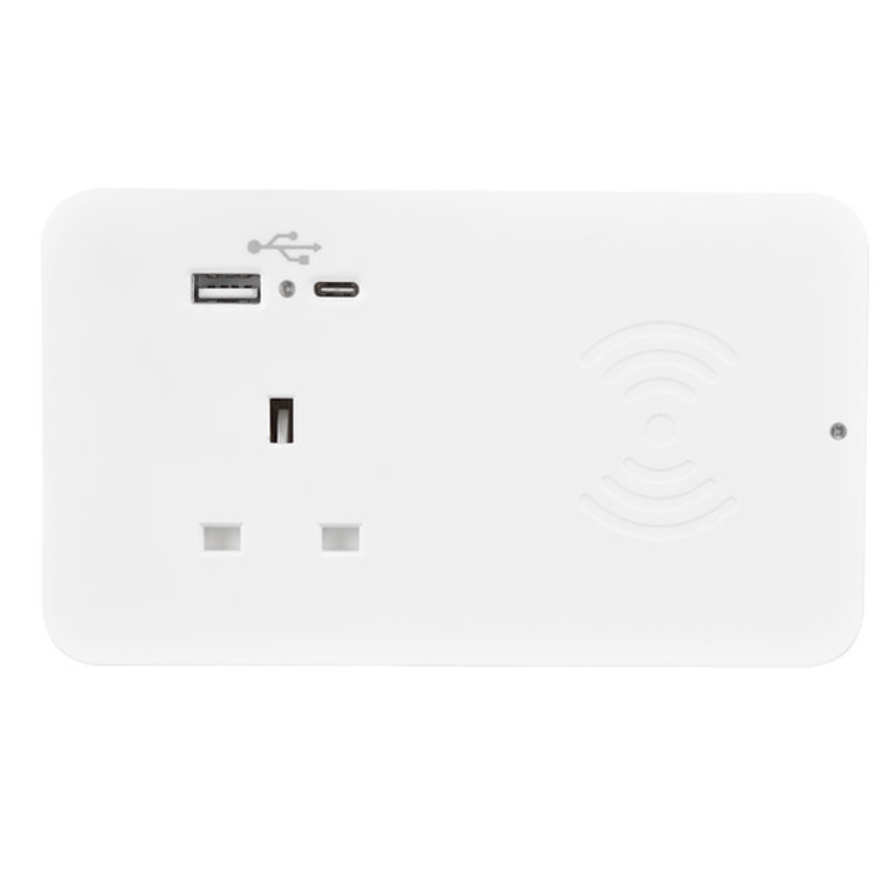 In Desk Power USB-A, USB-C & Wireless Charge