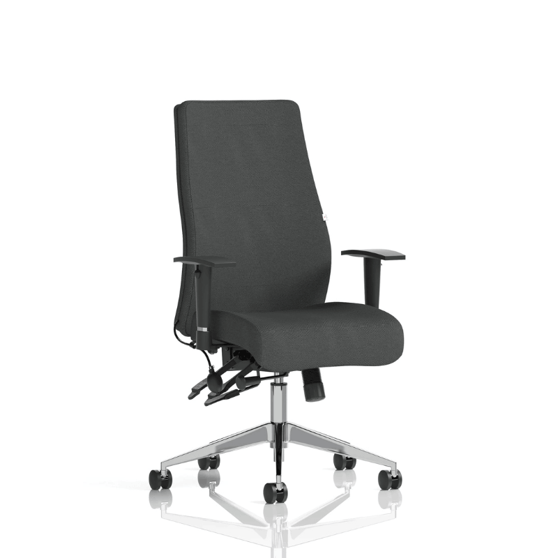 Dynamic Onyx High Back Chair | 24-Hour Intensive Use BS 5459 Certified Chrome Frame