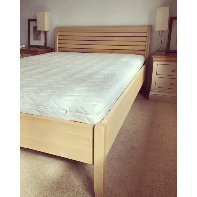 Demko Greta Solid Wood Bed Frame | Metal-Free Natural Wood, 3D Flexible Slatted Support