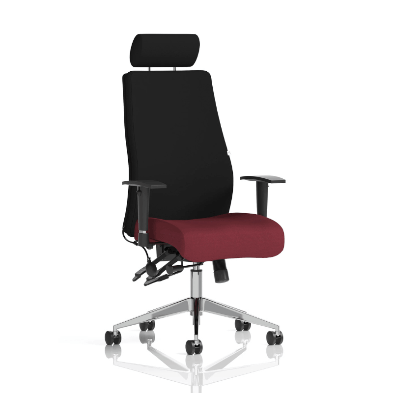 Dynamic Onyx High Back Chair | 24-Hour Intensive Use BS 5459 Certified Chrome Frame