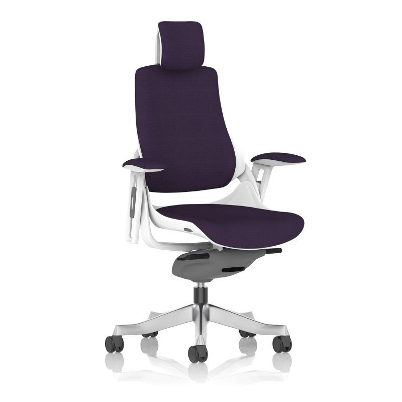 Dynamic Zure Executive Fabric Chair | Premium Fabric Upholstery Synchronized Tilt Mechanism White Shell
