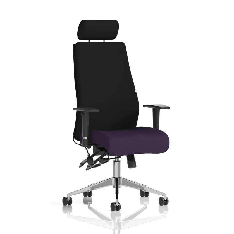 Dynamic Onyx High Back Chair | 24-Hour Intensive Use BS 5459 Certified Chrome Frame