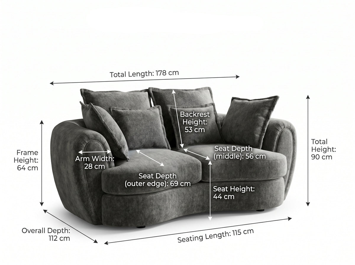 Dorchester Sofa Grey 2 Seater
