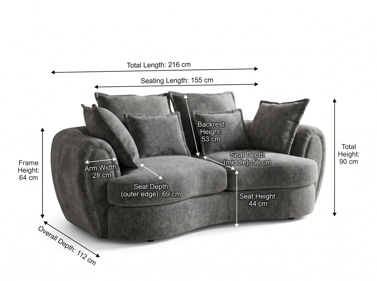 Dorchester Sofa Charcoal 3 Seater